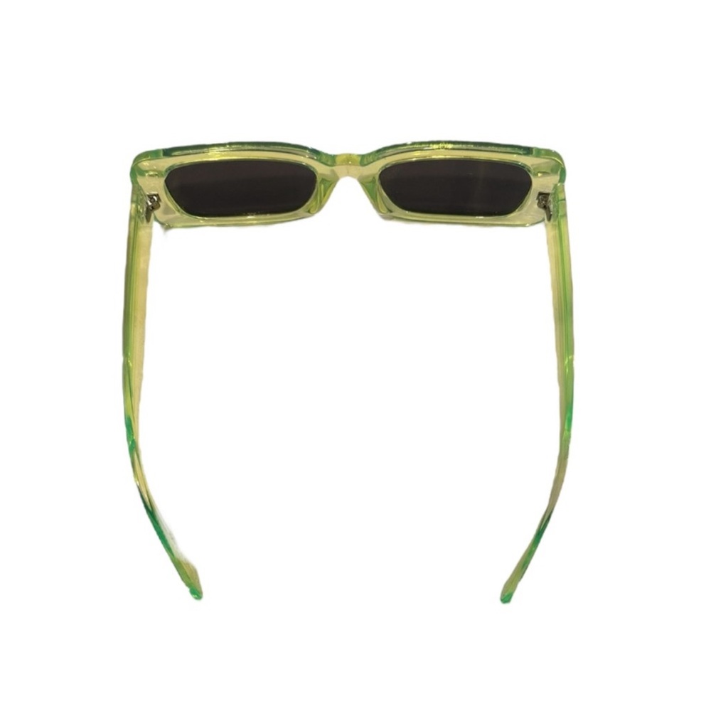 Translucent Lime Rectangular Sunglasses - Picture 4 of 9